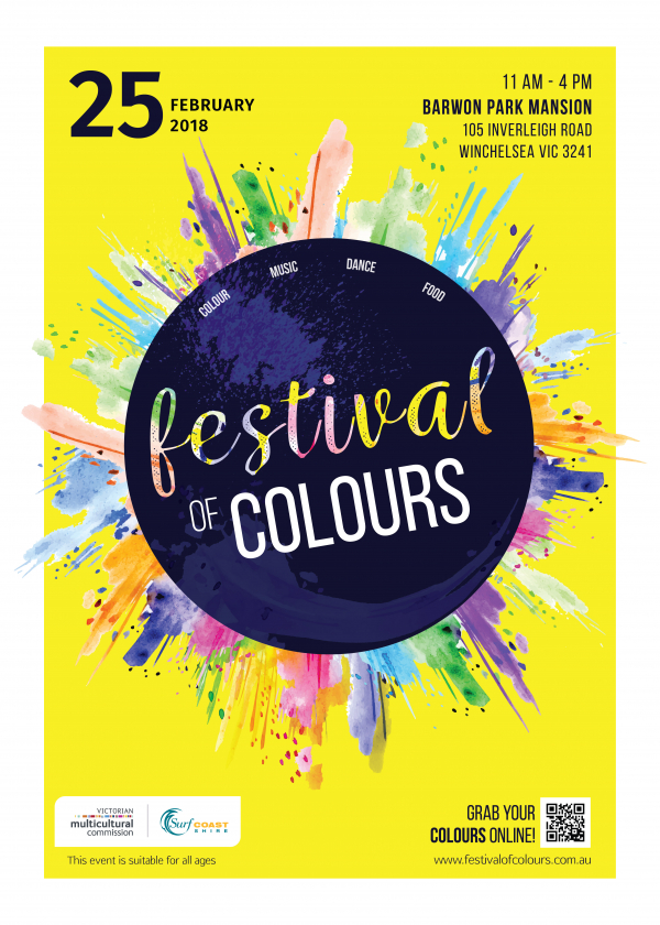 Festival of Colours at Barwon Park Mansion Hare Krishna Valley